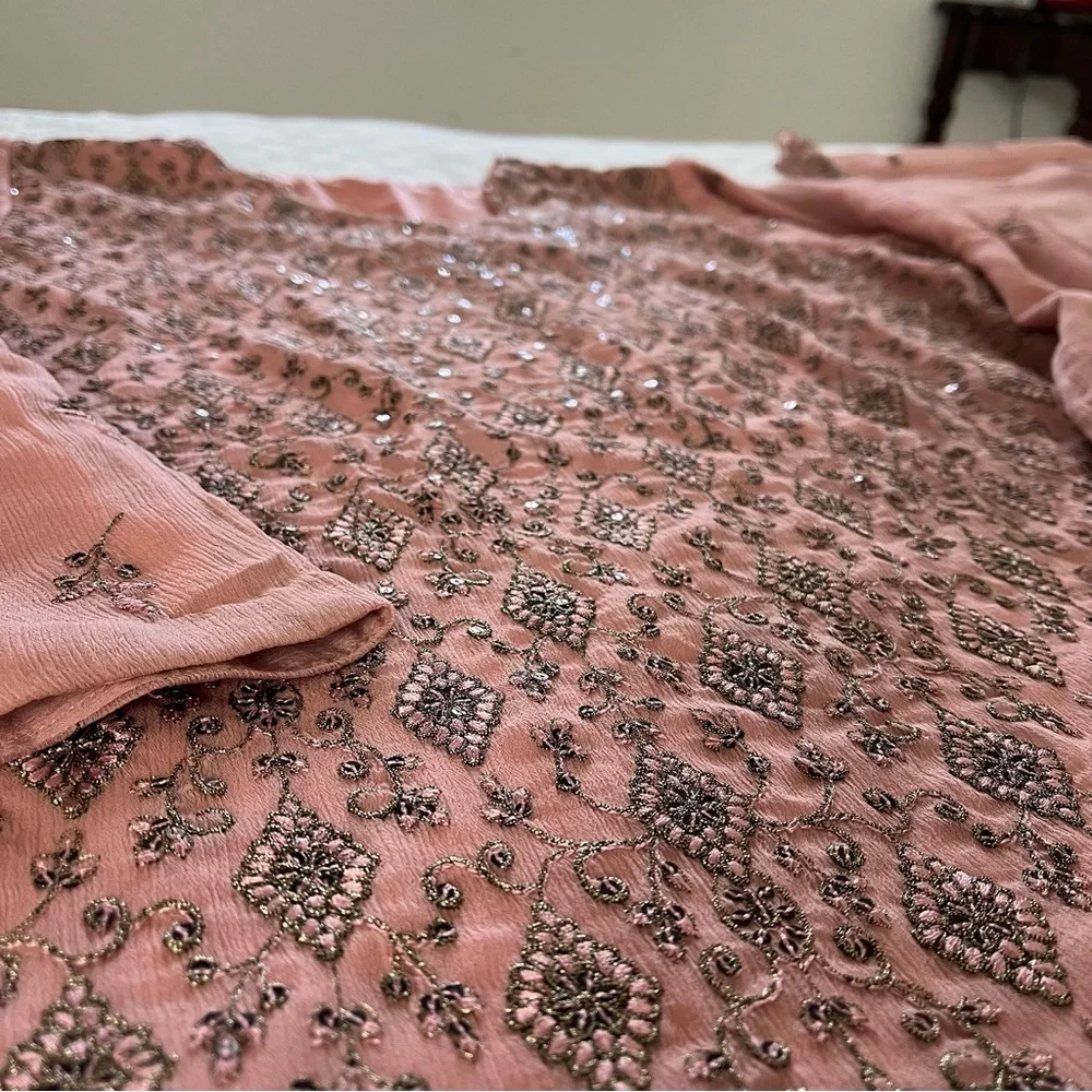 NEW Sequin Embellished Chiffon Salwar Kameez - Picture 8 of 12